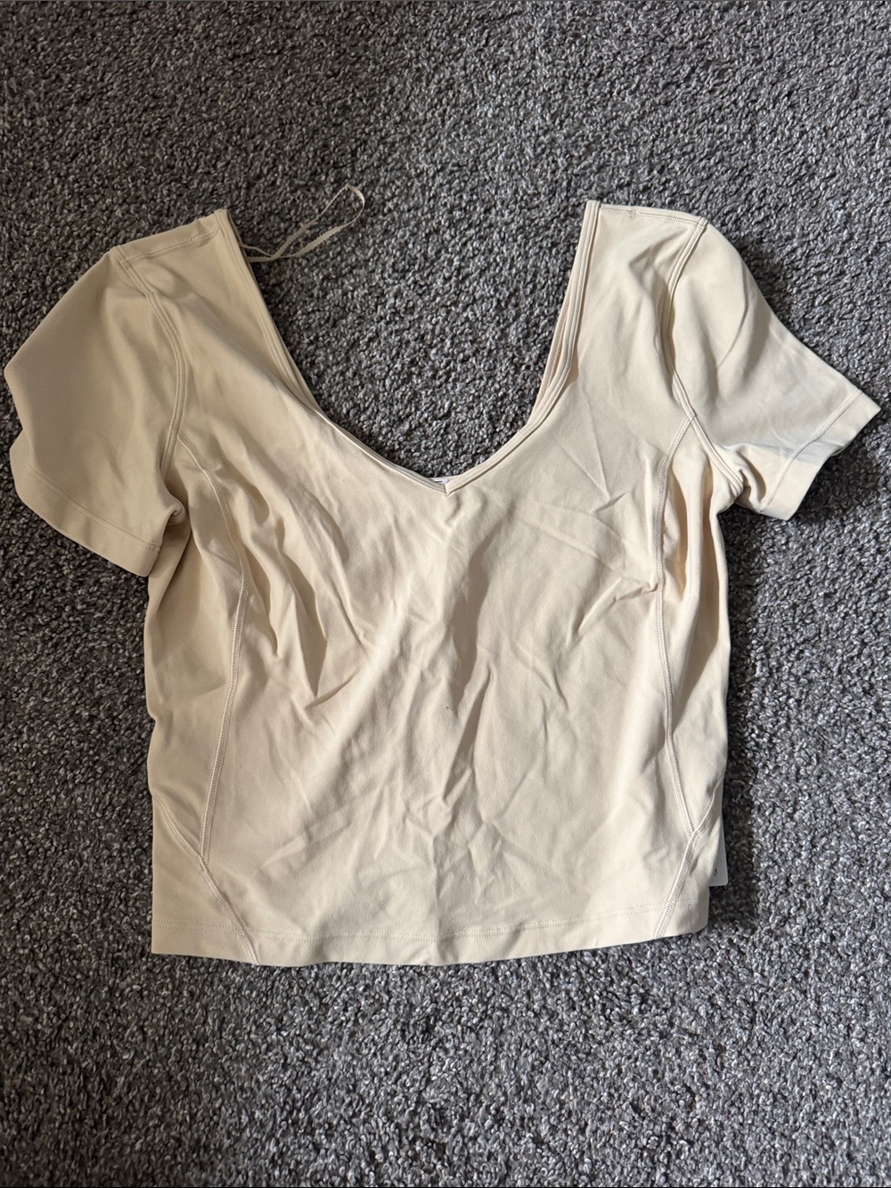 Women's Scoop Neck Short Sleeve Top - Cream - Lululemon NWT